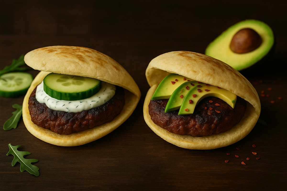 🔥 Flatbread Burger Duo: Fresh & Spicy Edition