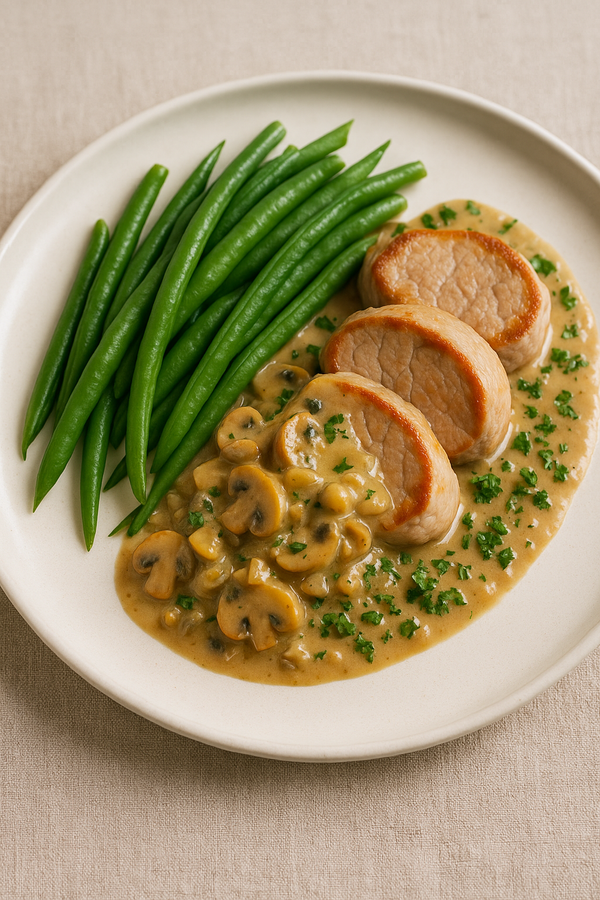 🐷 Varkenshaas met Champignonsaus en Sperziebonen