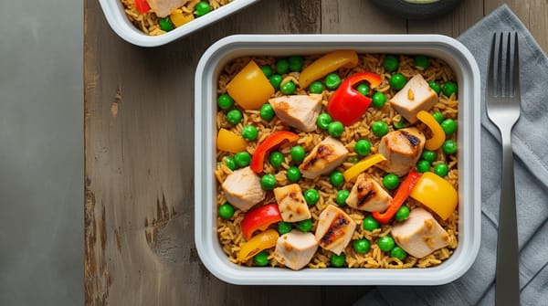 🥘 Mealprep Paella met Kip & Doperwten